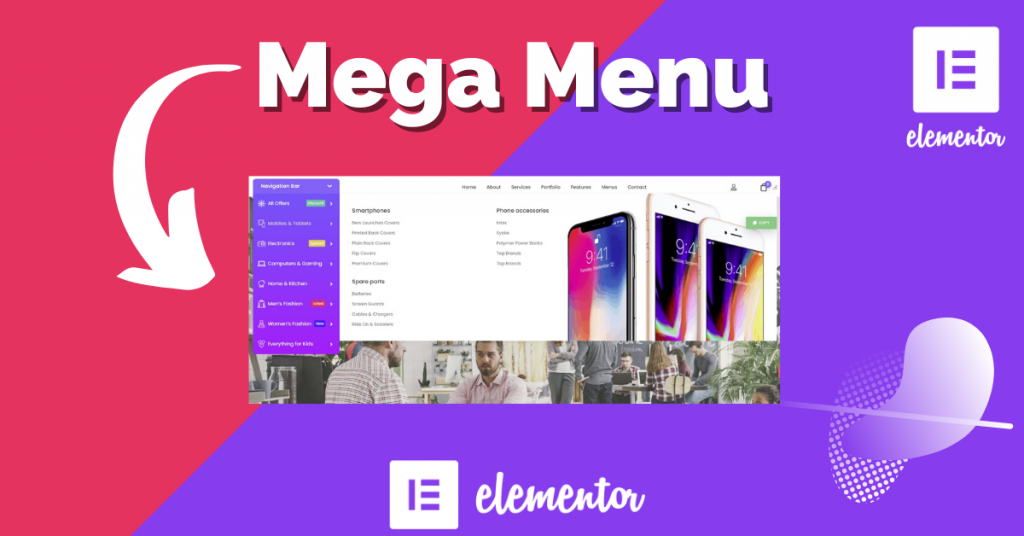 Elementor Addons voor Mega Menu Widget